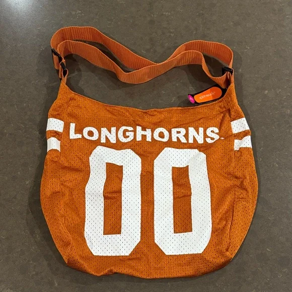 NEW Texas Longhorn jersey bag/purse. Button closure. 16” wide. 14” tall. - Picture 1 of 3